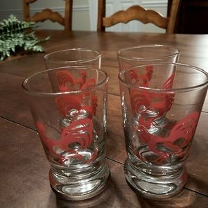 4. Vintage. Rooster shot glasses
